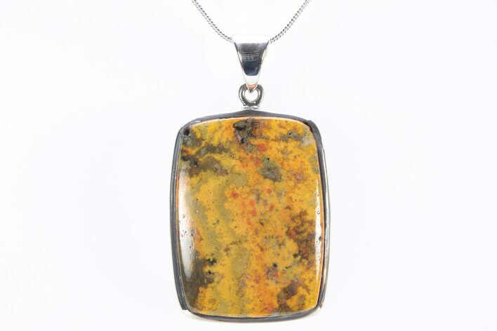 Bumblebee Jasper Pendant (Necklace) - Sterling Silver #240256